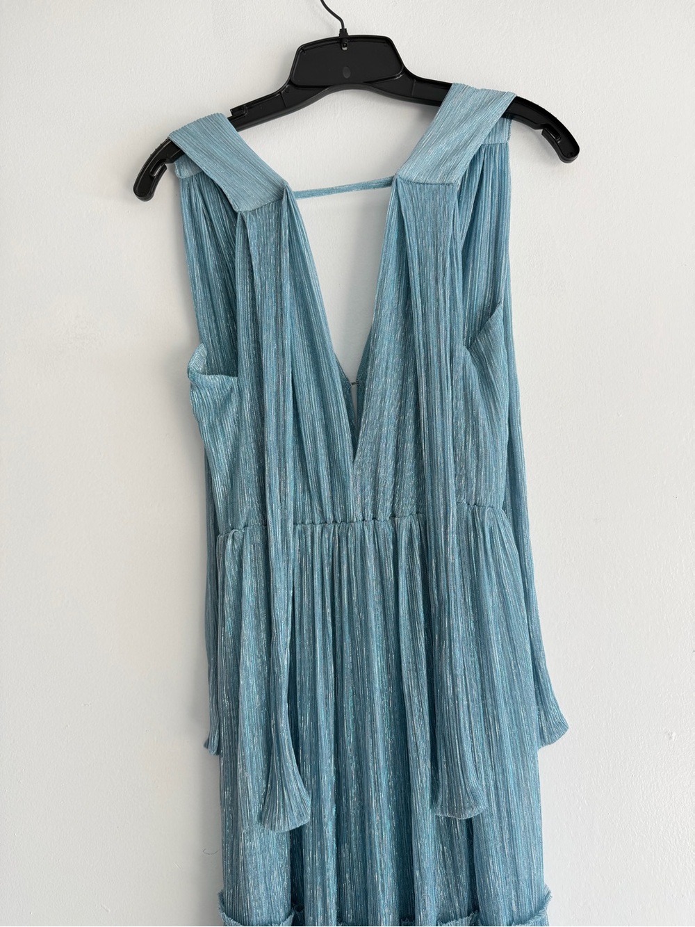 Sabina Musayev Light Blue Helena V-Neck Maxi Dress Size Small 8475 - Picture 6 of 14